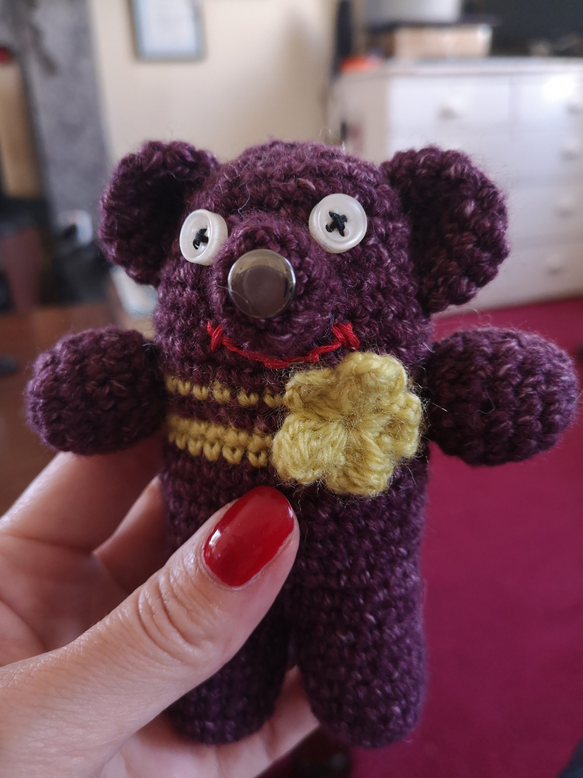 JcCraft Crochet Decorations and Accessories Purple Crochet Bear